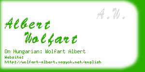 albert wolfart business card